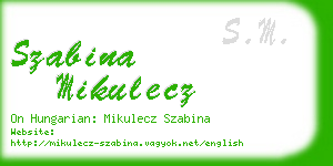 szabina mikulecz business card